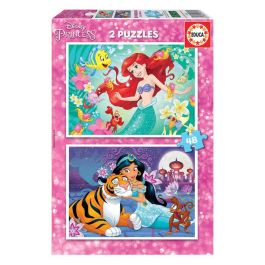 Educa Puzzle doble 2x48 piezas Princesas Disney Ariel y Jasmin, Juego de mesa educativo bilingüe (Español/Inglés) para niños 4-6 años Precio: 8.39256. SKU: B1C48ZNAF6