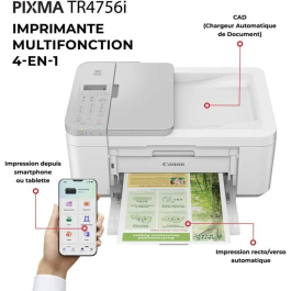 Canon PIXMA TR4756i Multifunción WiFi Dúplex Fax Blanca Impresora
