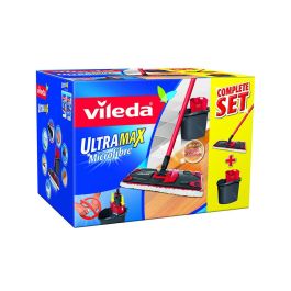 Vileda Ultramax Set Mopa Microfibras 2 en 1 con Escurridor Vertical para Suelos y Parquet, Limpieza Manos Secas Gris/Rojo 36x13.6cm Vileda Ultramax Set Mopa Microfibras 2 en 1 con Escurridor Vertical para Suelos y Parquet, Limpieza Manos Secas Gris/Rojo 36x13.6cm