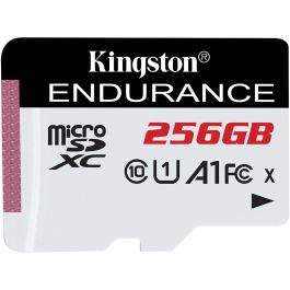 Kingston SDCE/256GB MicroSDXC 256GB High Endurance Class 10 (U1) A1, 95/45 MB/s, resistente a golpes y agua