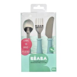 BEABA Set de 3 cubiertos de acero inoxidable verde claro Precio: 30.50000052. SKU: B12C7Y3H2T