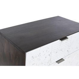 DKD Home Decor Cajonera Moderno Marron Oscuro Blanco 40 x 105 x 70 cm