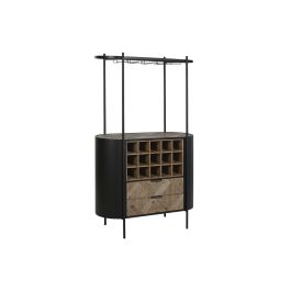 Botellero Home ESPRIT Negro Natural Metal Abeto 90 x 36 x 150 cm Botellero Home ESPRIT Negro Natural Metal Abeto 90 x 36 x 150 cm