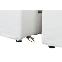 DKD Home Decor Sofá Moderno Blanco de Poliéster y Pluma Desenfundable Desmontable 286 cm Ancho, 95.5 cm Profundidad, 57 cm Alto