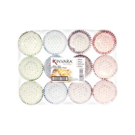 Kinvara Set 150 Moldes de Papel con Puntos Surtidos 10,5 cm para Repostería, Azul, Lila, Rojo, Verde (Set de 48)