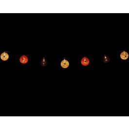 Guirnalda Decorativa Halloween 135 cm Con 8 Farolillos De Telaraña Y Arañas Con Luz Led
