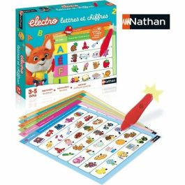 Nathan Electro - Juego Electrónico de Preguntas y Respuestas con Bolígrafo de Luz, Aprende Letras y Números 1-10