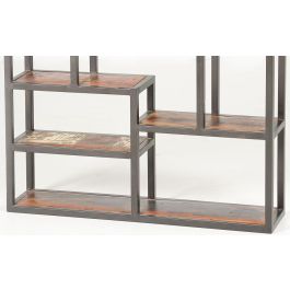 Giner y Colomer Estantería de Madera de Mango Maciza Natural 80x80x18 cm Negro