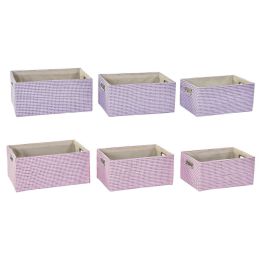 Cesta DKD Home Decor Lila Rosa 27.5 x 18 x 40.5 cm Set de 3 (2 Unidades) Precio: 30.59000032. SKU: S3028996