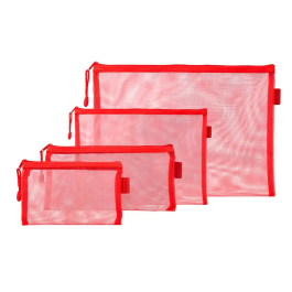 Liderpapel Bolsa Zipper Bag Multiusos Expositor 40 Unidades Poliéster Transpirable Tamaños y Colores