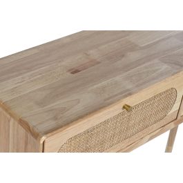 DKD Home Decor Consola Natural 30 x 78 x 100 cm Rubberwood Ratan Metal