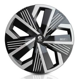 Sparco SPC1522BKSV Tapacubos Nagoya Bicolor 15" Negro - Plata 4 Piezas