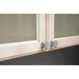 Blister con 4 pomos redondos para mueble fabricado en zamak acabado cromo mate mod.756 ø33mm rei