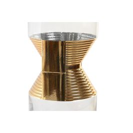 DKD Home Decor Jarron Moderno Transparente Dorado Cristal 13 x 32 x 13 cm (6 Unidades)