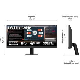 LG 29U511A-B Monitor 29" WFHD IPS 2560x1080 100Hz HDR10 con 1ms MPRT para Oficina