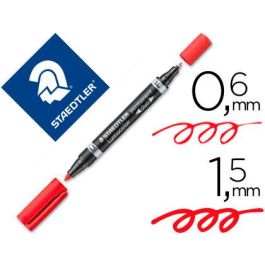 Rotulador Staedtler Lumocolor Permanente Duo 348 Rojo Punta F 0,6 mm Punta M 1,5 mm 10 unidades