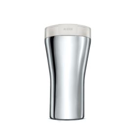Alessi GIA24 W CAFFA Mug de Viaje Acero Inoxidable 18/10 Blanco, Mantiene Temperatura