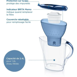 Brita 4006387124090 Filtro de Jarra Marella Bleue (2.4L) con 1 Cartucho Maxtra Pro All-in-1