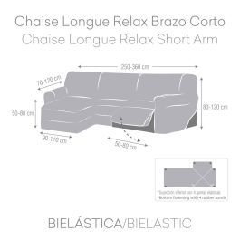 Funda para chaise longue de brazo corto izquierdo Eysa ROC Gris oscuro 120 x 120 x 360 cm