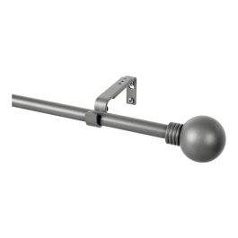 Cintacor - Stor Planet Kit barra cortina anillo extensible 160-300cm, acabado satinado, color plomo