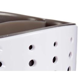 Portaestropajos Plastico Doble Blan Gris Kinvara 9X8CM (24 Unidades) Portaestropajos Plastico Doble Blan Gris Kinvara 9X8CM (24 Unidades)