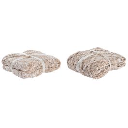 DKD Home Decor Plaid Alpino de Poliéster Rosa Palo 125x150 cm Pack 2 Unidades 580 gsm