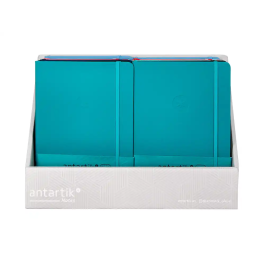 Antartik Antartik Note Cuaderno/Libreta Din A5 Tapa Blanda 80 Hojas 80 gr/m² con Gomilla y Bolsillo Expositor 18 Unidades Surtidas