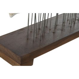 DKD Home Decor Decoracion Blanco Marron Madera Metal 45 x 45 x 100 cm Hecho a Mano