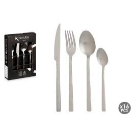 Kinvara Set de 16 Piezas de Cubiertos de Acero Inoxidable 410 SS, Acabado Plata Mate - Incluye 4 Cuchillos, 4 Tenedores, 4 Cucharas y 4 Cucharas de Té (6 Unidades) Precio: 73.50000042. SKU: B1E32MW5S3