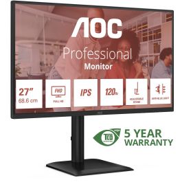 AOC 27E4U Monitor 27" (68,6cm) Full HD IPS Negro con HDMI, DisplayPort, VGA y USB, 4ms, 120Hz