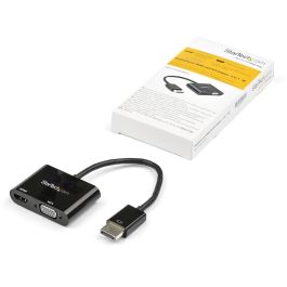 Adaptador Display Port a HDMI/VGA Startech DP2VGAHD20 4K Ultra HD Negro