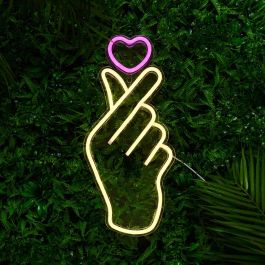 Home Deco Factory Deco Neón LED USB Mano Corazón