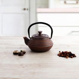 Quid Tetera Serenia Hierro Marrón 30 cL con Filtro Acero Inoxidable Apta Inducción