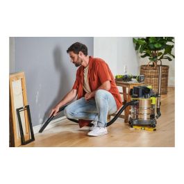 Ryobi R18WDV-0 Aspiradora en seco y húmedo ONE+ 18V Tanque Acero Inoxidable 18L y Conexión a Herramientas