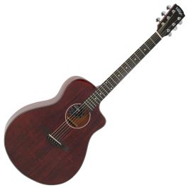 VINTAGE Guitarra Acústica Pacific Coast Claret Red Tapa Maciza Abeto Aros y Fondo Caoba Sonido Exquisito Precio: 185.49999985. SKU: B165WFLP52