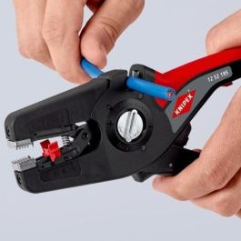 Knipex Alicate Abrazadera PreciStrip16 Automático para Cables AWG 6, Pelacables Negro/Rojo 190mm