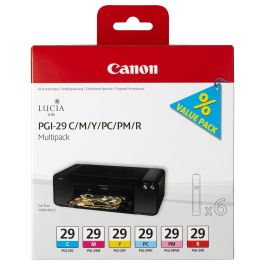Canon PGI29 Multipack Cartuchos de Tinta Originales Cian, Magenta, Foto Cian, Foto Magenta, Rojo, Amarillo para Pixma Pro 1 Precio: 218.88999946. SKU: B1D66B9NYW