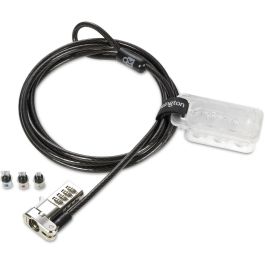 Kensington Candado de Combinación Universal 3 en 1 para Portátiles, Cerradura de Acero al Carbón, 1.8m, Negro