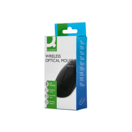 Q-connect Ratón Óptico Inalámbrico Silencioso, DPI 800/1200/1600, Negro