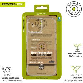 Muvit Funda Shockproof 2M para Apple iPhone - Protección contra caídas, material reciclado Muvit Funda Shockproof 2M para Apple iPhone - Protección contra caídas, material reciclado