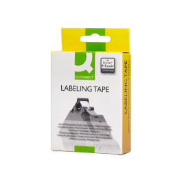 Q-connect Cinta TZE-211 Blanco-Negro 6mm Longitud 8 mt Compatible Brother