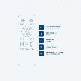 DAEWOO Ventilador de Techo Retráctil con LED, 42 Pulgadas, Motor 30W, 36W, 3 Temperaturas, Control por APP, Diseño Madera