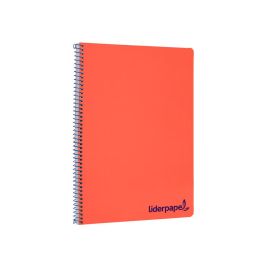 Cuaderno Espiral Liderpapel A4 Wonder Tapa Plastico 80H 90 gr Cuadro 4 mm Con Margen Color Rojo 5 unidades