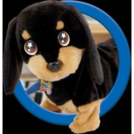 Bizak 64559091 Waggles, Mi Perrito Salchicha interactivo que camina, ladra, mueve la cola. Peluche suave, incluye correa
