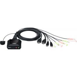 Aten CS22H 2 Puertos USB 4K HDMI Cable KVM Switch con Selector de Puerto Remoto