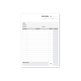 Liderpapel Talonario T117 Facturas Cuarto Original Sin Iva 144x210 Mm