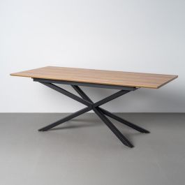 Mesa Extensible Natural Dm-Metal Salón 160 X 90 X 76 cm