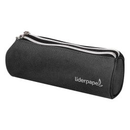 Bolso Escolar Portatodo Liderpapel Cilindrico Con 2 Cremalleras Negro 205x75x75 mm