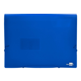 Liderpapel Carpeta Clasificador Fuelle 32112 Polipropileno DIN A4 Azul Transparente 13 Departamentos