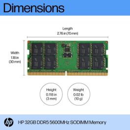 HP Memoria RAM SODIMM DDR5 32GB 5600MHz Non-ECC 262PIN para Portátil